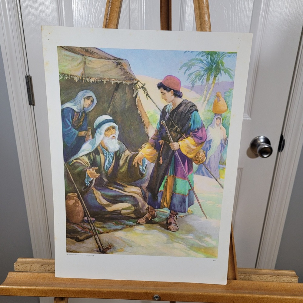 Vintage Joseph Obeys His Father Lithograph George Tobin Sunday School Art Print